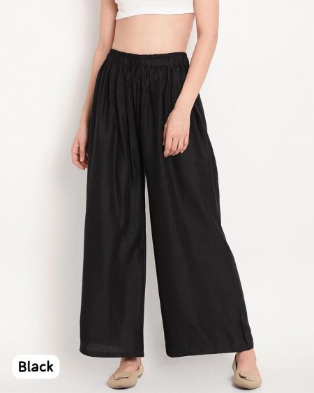 Tew Full Flair Rayon Elastic Waist Plazzo Bottom